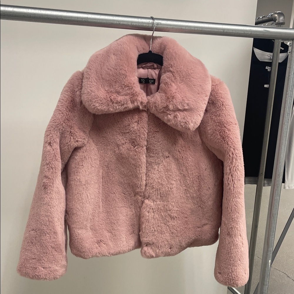 Pink Faux Fur TopShop Jacket